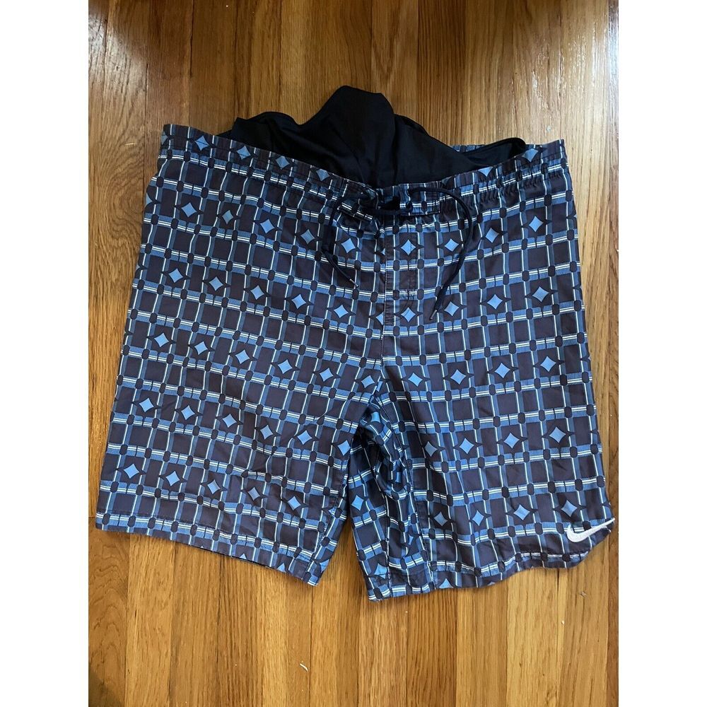 Nike All Over Print Abstract Geometric Polyester Swim‎ Trunks Shorts Suit Sz M